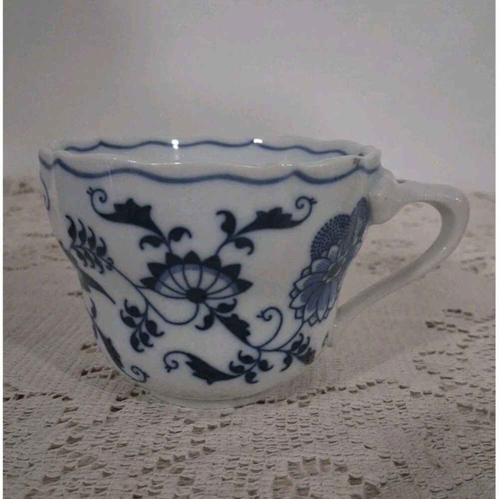Vtg Blue Danube Tea Cup Japan Style Blue Onion Teacup Split Handle Replacement